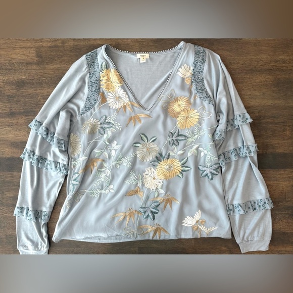 Anthropologie Tiny Long Sleeve Ruffle Top - Picture 3 of 7